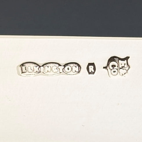 約 1903 年英國古董白色珍珠手柄甜點餐具 6 對含埃爾金頓托盤